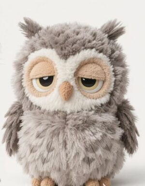 3 Adorable Round Fluffy Owl Plush Toy | Soft Stuffed Animal | Cute Gift for Kids & Adults | Desk or Bed Decor